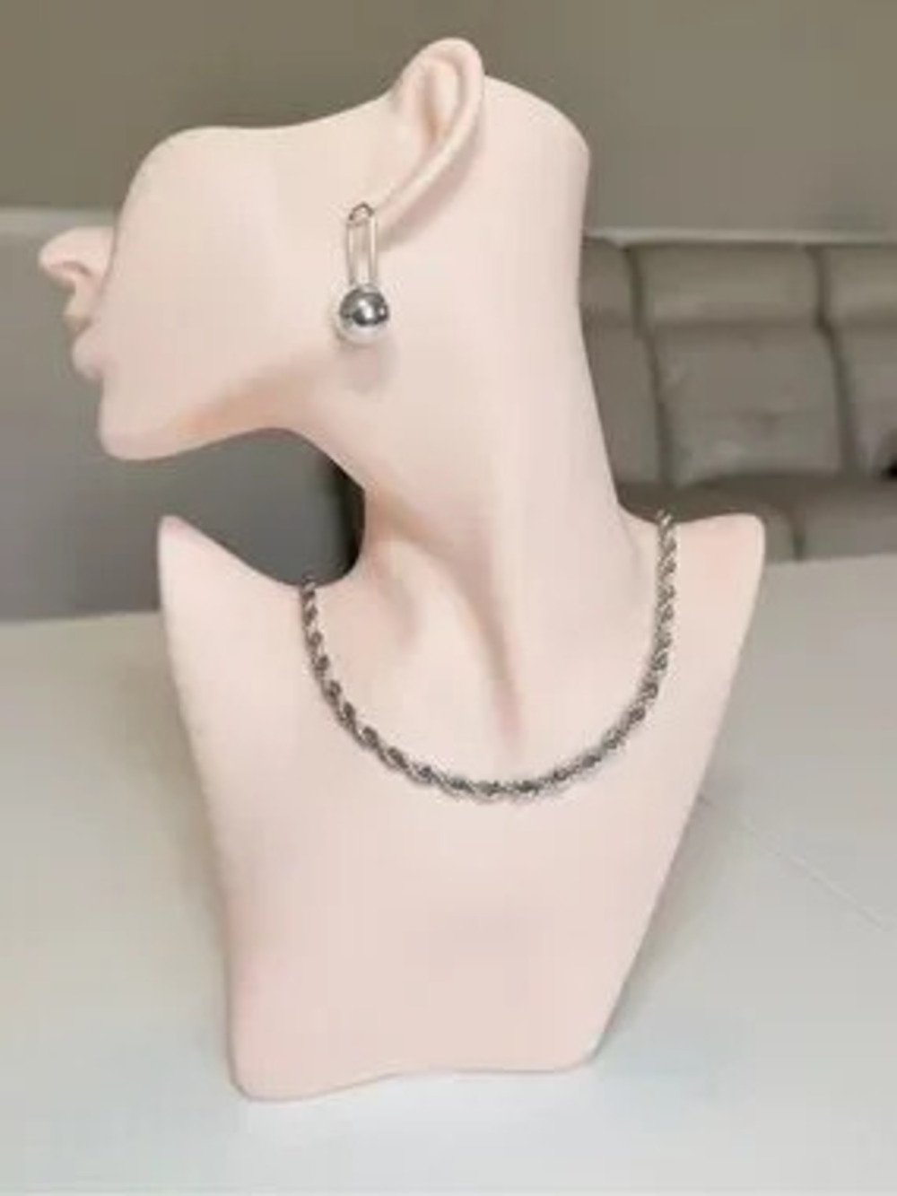 Silver Twisted Rope Necklace - Picture 4 of 9